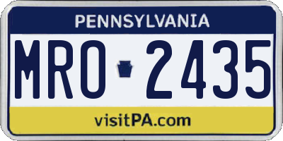 PA license plate MRO2435