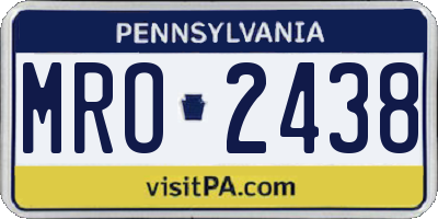 PA license plate MRO2438