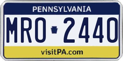 PA license plate MRO2440
