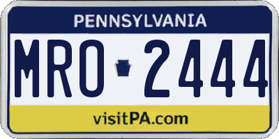 PA license plate MRO2444