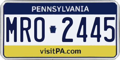 PA license plate MRO2445
