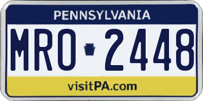 PA license plate MRO2448