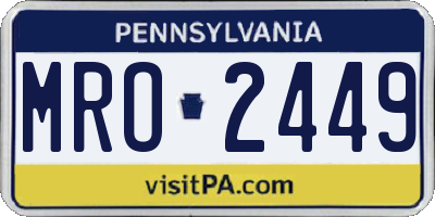 PA license plate MRO2449