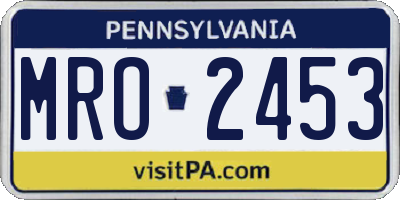 PA license plate MRO2453