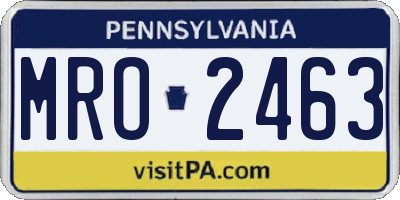 PA license plate MRO2463