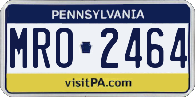 PA license plate MRO2464