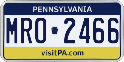 PA license plate MRO2466