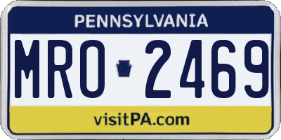 PA license plate MRO2469