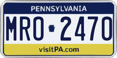 PA license plate MRO2470