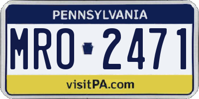 PA license plate MRO2471
