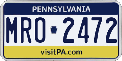 PA license plate MRO2472