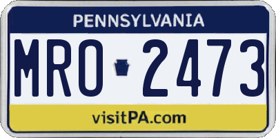 PA license plate MRO2473