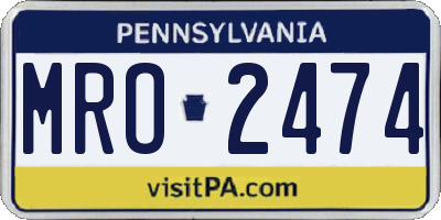 PA license plate MRO2474