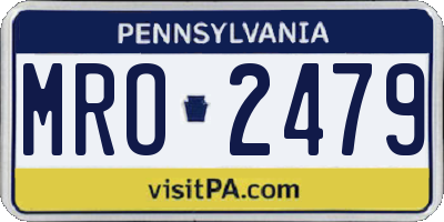 PA license plate MRO2479