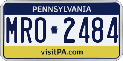 PA license plate MRO2484