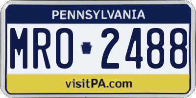 PA license plate MRO2488