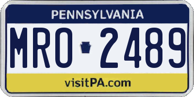 PA license plate MRO2489