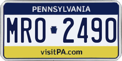 PA license plate MRO2490