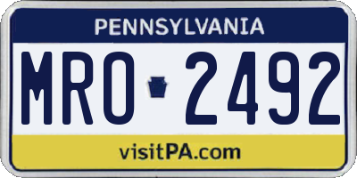 PA license plate MRO2492
