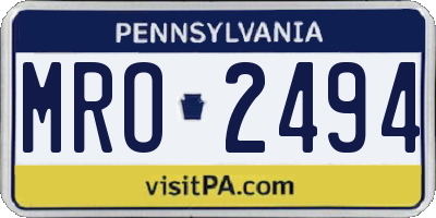 PA license plate MRO2494