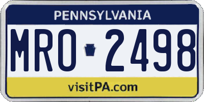 PA license plate MRO2498