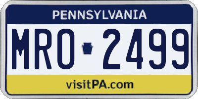 PA license plate MRO2499