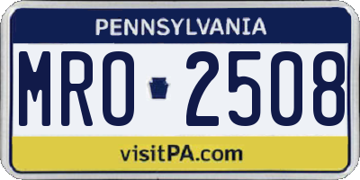 PA license plate MRO2508