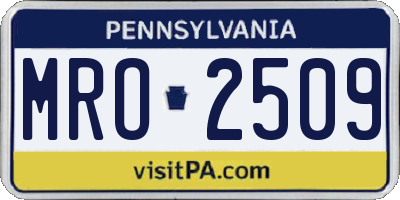 PA license plate MRO2509