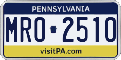 PA license plate MRO2510