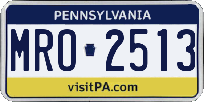 PA license plate MRO2513