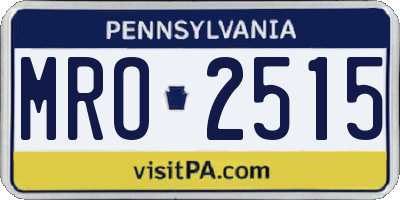 PA license plate MRO2515