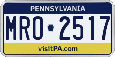 PA license plate MRO2517