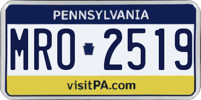 PA license plate MRO2519