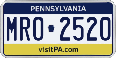 PA license plate MRO2520