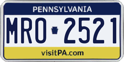 PA license plate MRO2521