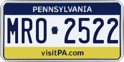 PA license plate MRO2522