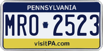 PA license plate MRO2523