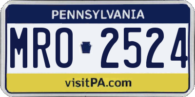 PA license plate MRO2524