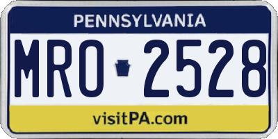 PA license plate MRO2528