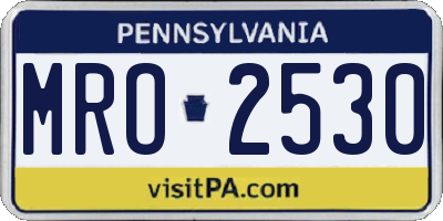 PA license plate MRO2530