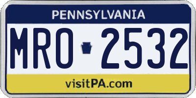 PA license plate MRO2532