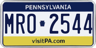 PA license plate MRO2544
