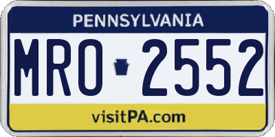 PA license plate MRO2552