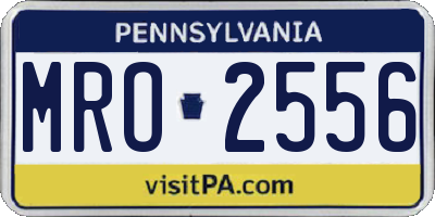 PA license plate MRO2556