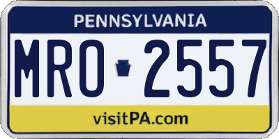 PA license plate MRO2557