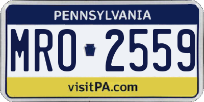 PA license plate MRO2559