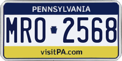 PA license plate MRO2568