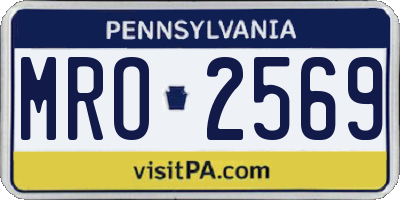 PA license plate MRO2569