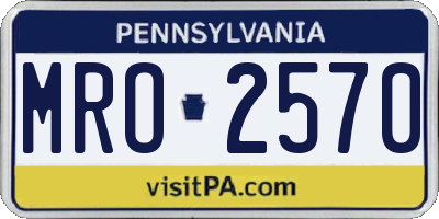 PA license plate MRO2570