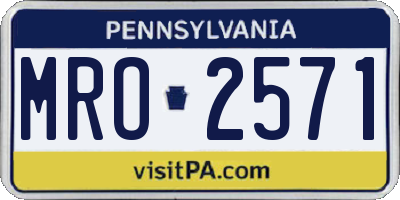 PA license plate MRO2571